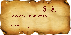 Bereczk Henrietta névjegykártya