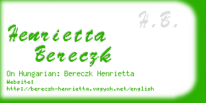 henrietta bereczk business card